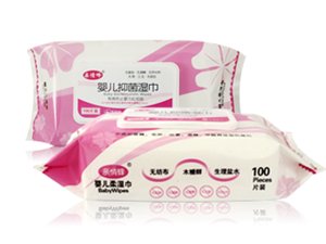 婴儿湿巾100抽5包起全国包邮V信GTP120